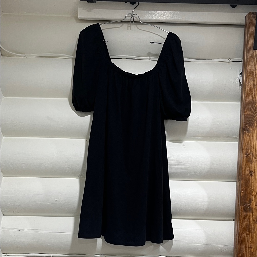 H&M Black Puff Sleeve Mini Dress